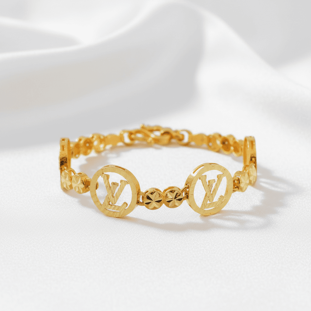 Circle Link Gold Bangle — SK011