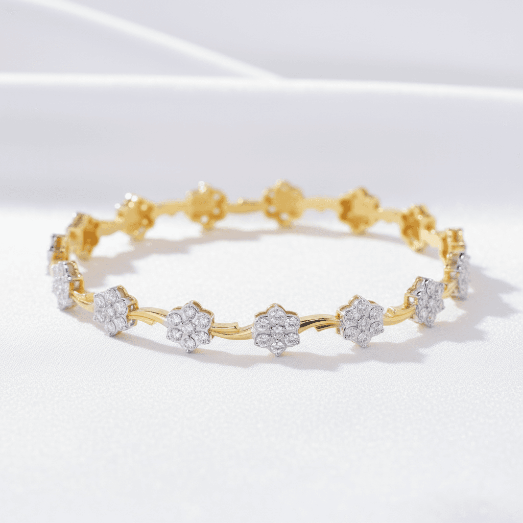 Flower Station Diamond Bangle — SK012