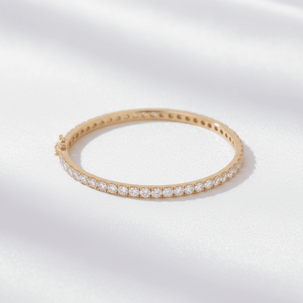 Gold Diamond Eternity Bangle — SK024