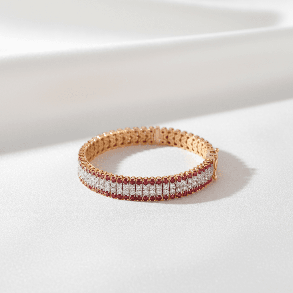Ruby Diamond Tennis Bracelet — BR002