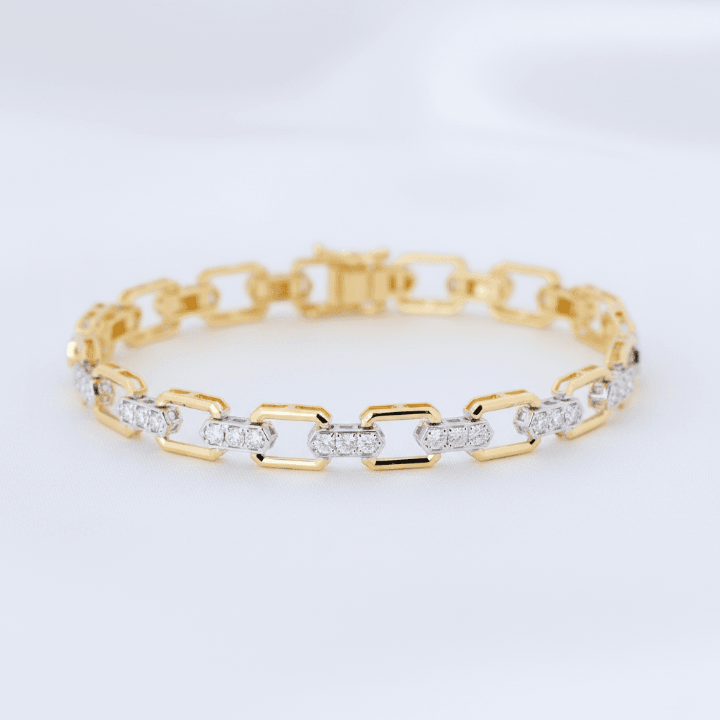 Hexagonal Diamond Link Bracelet — BR016