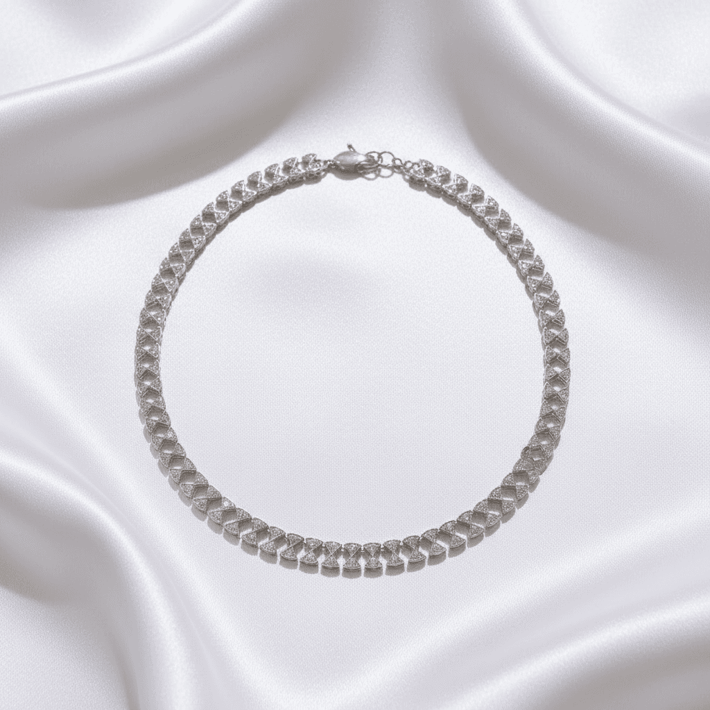 Diamond X Pattern Choker Necklace — DN044