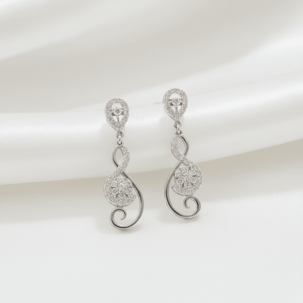 Infinity Swirl Diamond Drop Earrings — E015