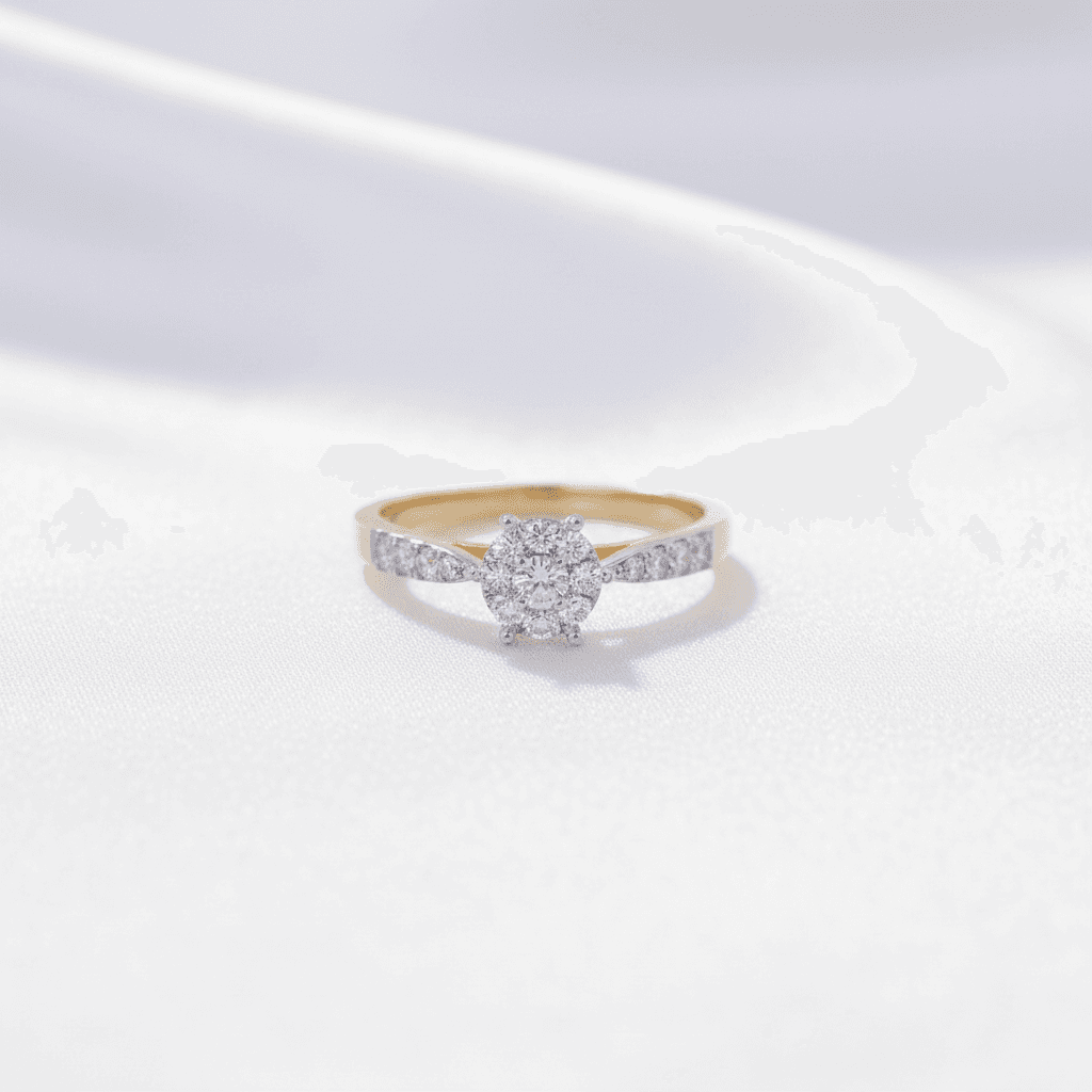 Round Halo Pave Diamond Ring — RF0608
