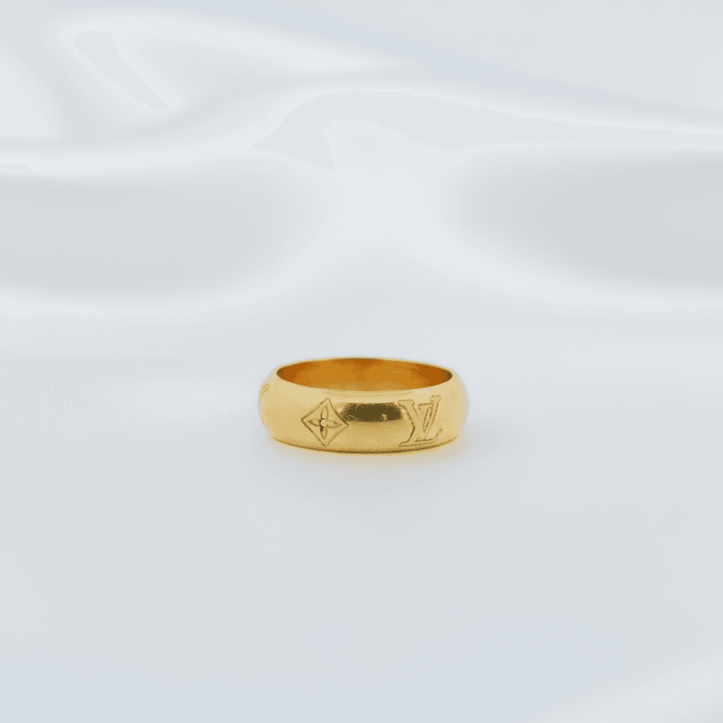 Gold Engraved Dome Ring — RF0657