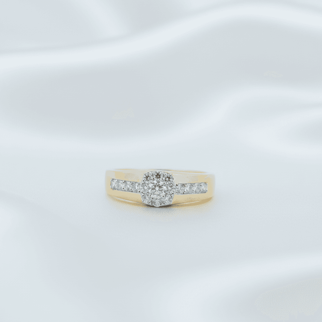 Men's Cushion Halo Diamond Ring with Channel Band — RM033