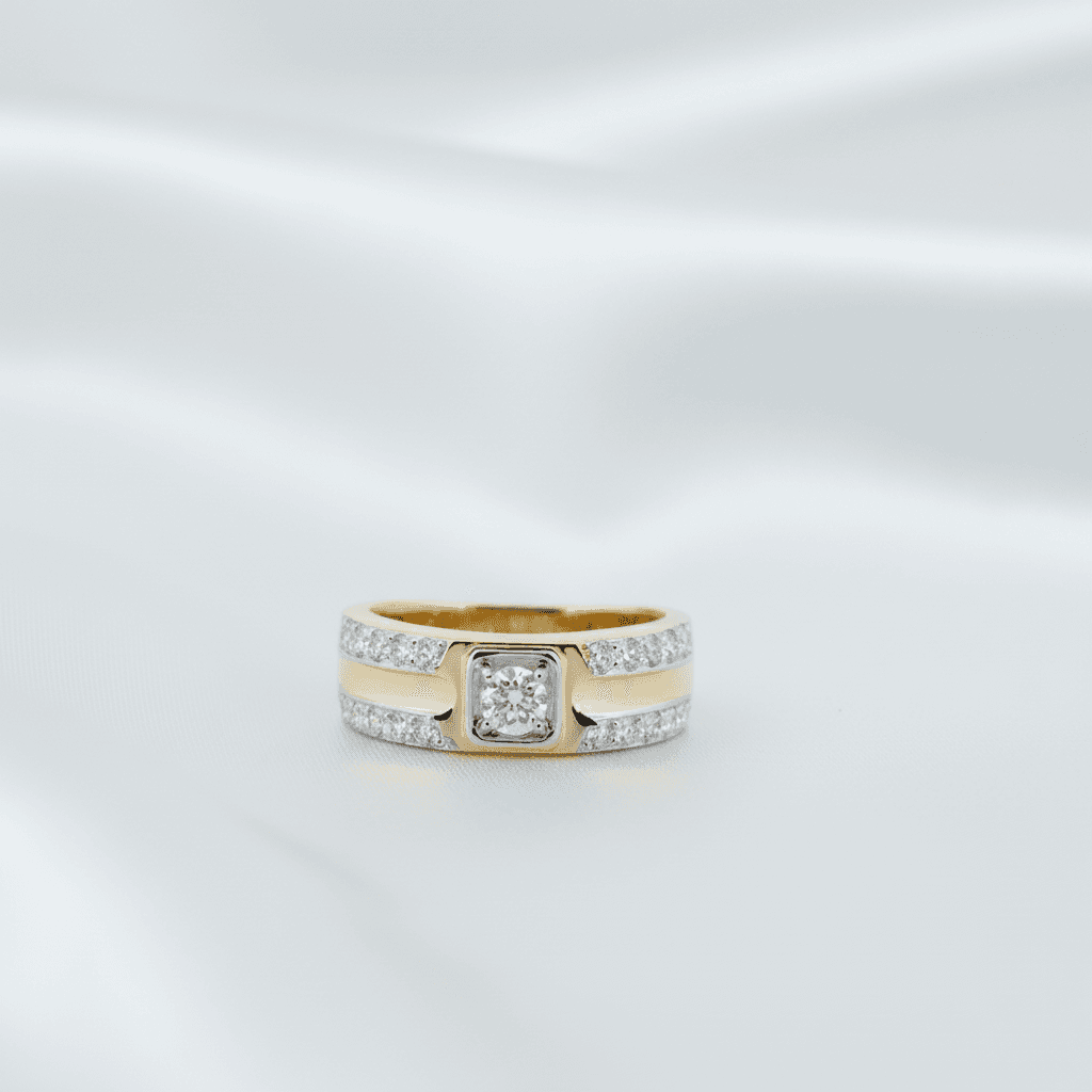 Men's Double Row Solitaire Diamond Band Ring — RM035