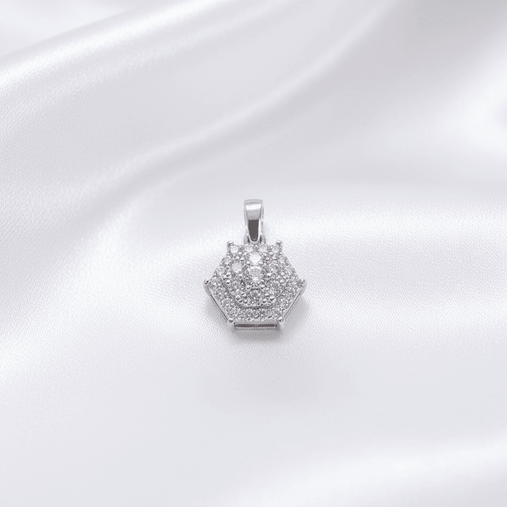 Hexagon Diamond Cluster Pendant — P0105