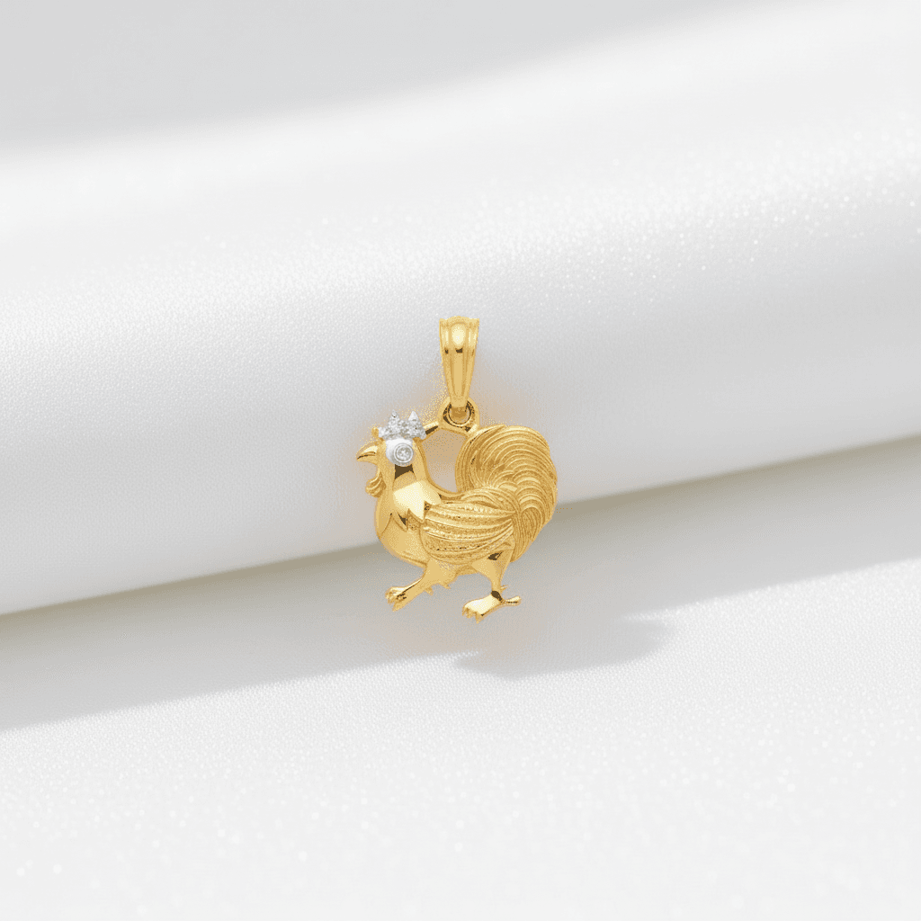 Rooster Diamond Pendant — P0194