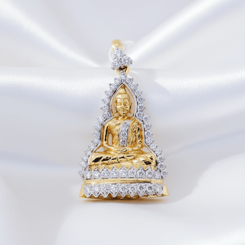 Buddha Diamond Halo Pendant — P0348