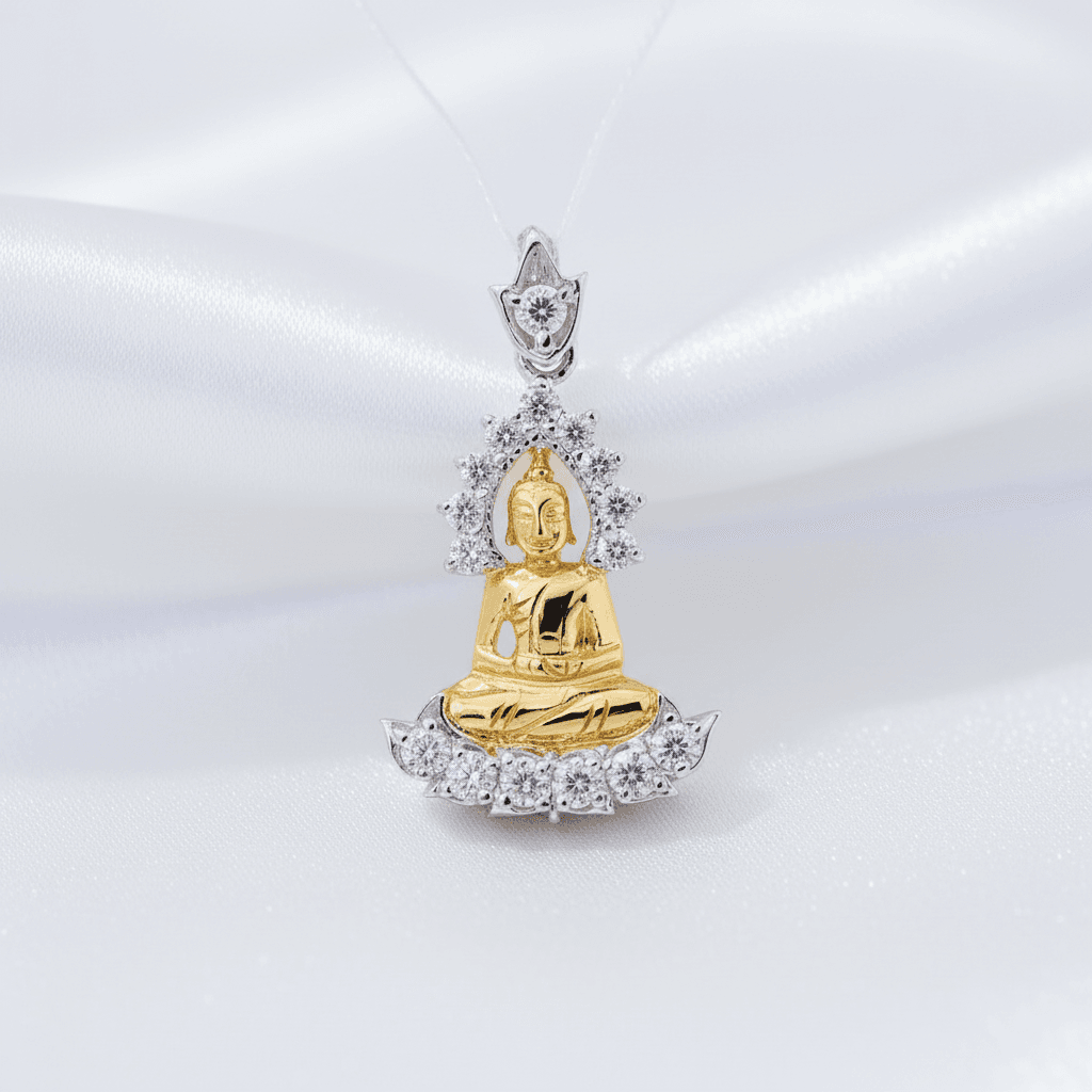 Buddha Lotus Diamond Pendant — P0350