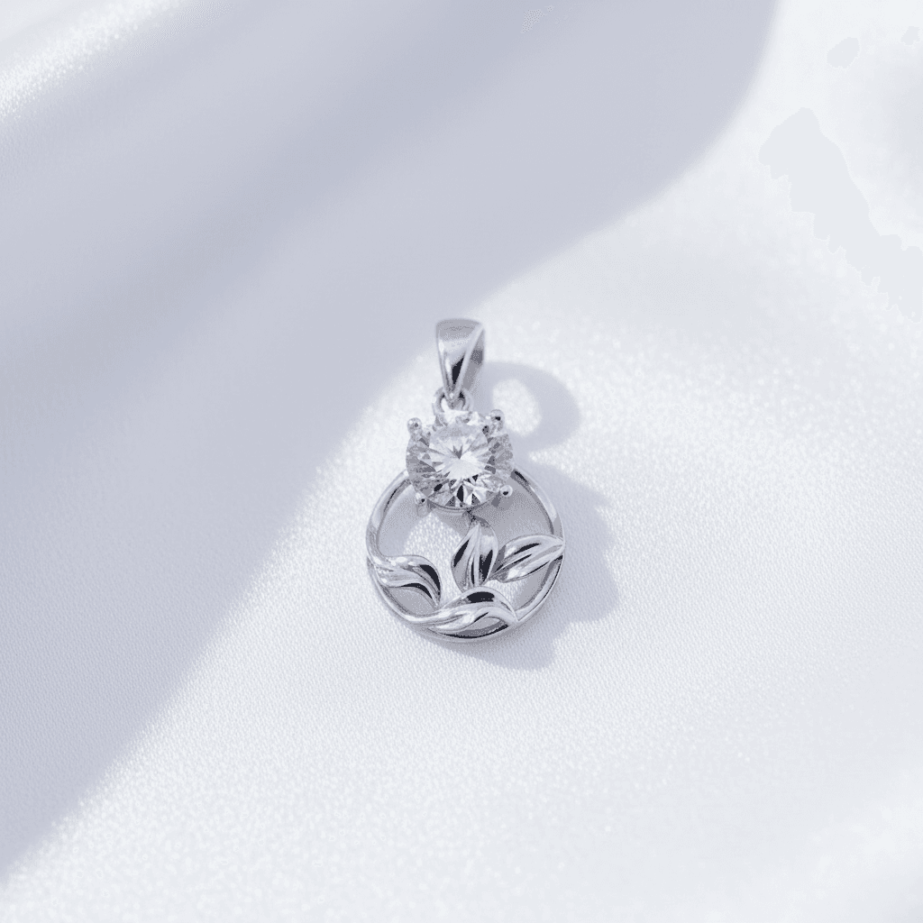 Floral Teardrop Diamond Pendant — P07448