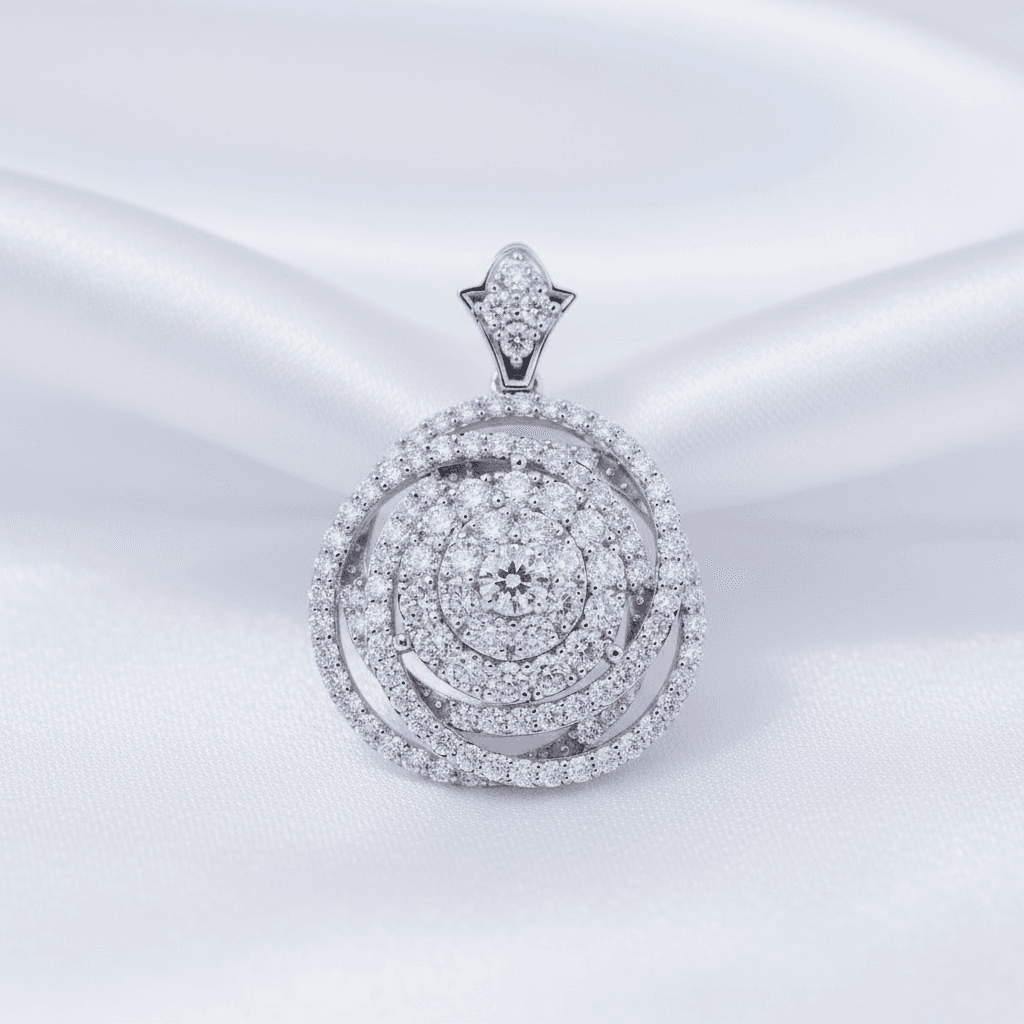 Spiral Rose Diamond Pendant — P07452