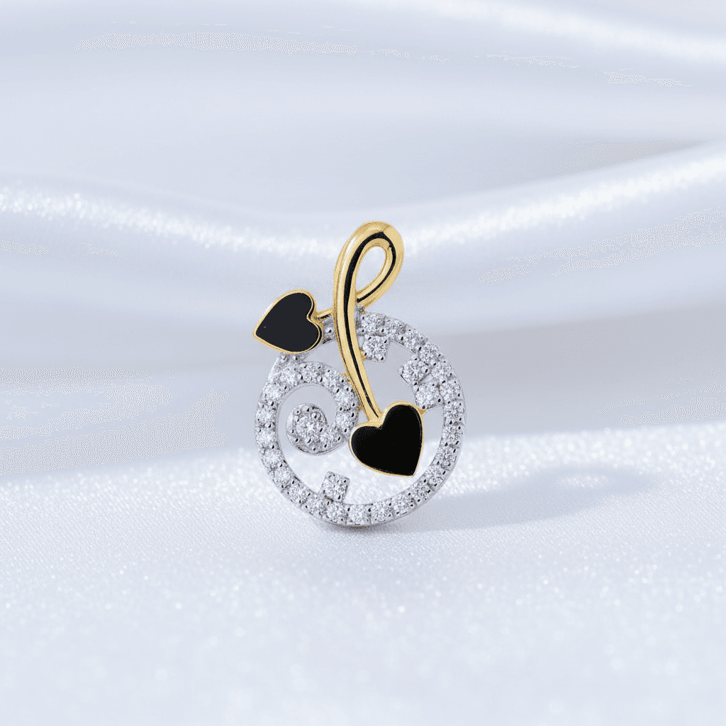 Music Note Heart Diamond Pendant — P07455