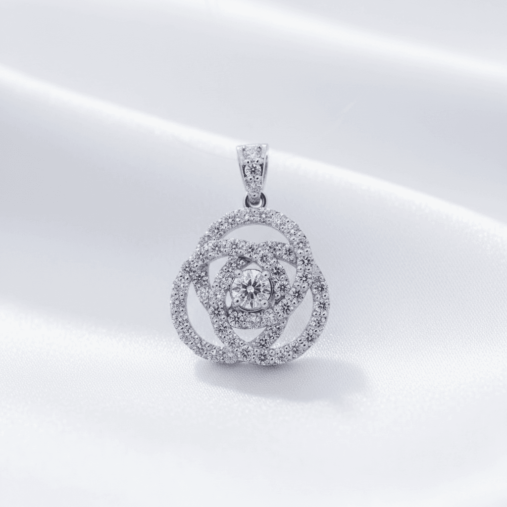 Spiral Rose Diamond Pendant — P07492