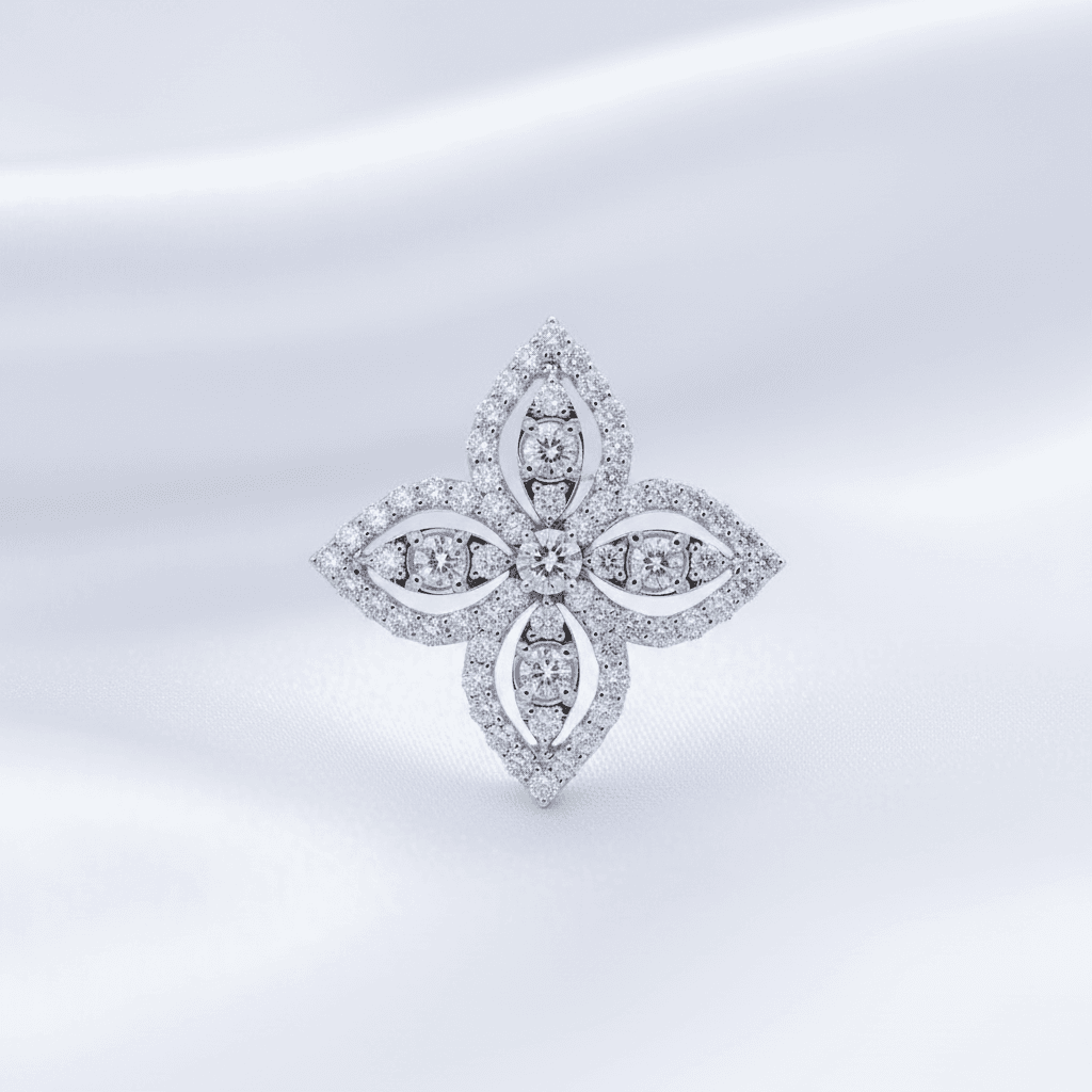 Four Petal Star Diamond Pendant — P07496