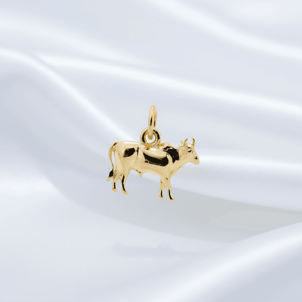 Gold Ox Zodiac Pendant — P07515