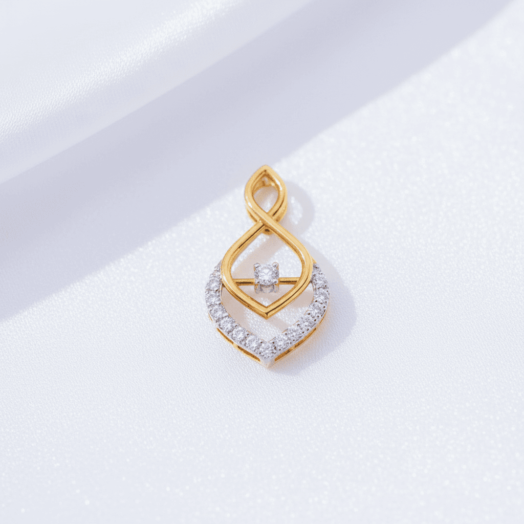 Twisted Teardrop Cluster Diamond Pendant — P07523