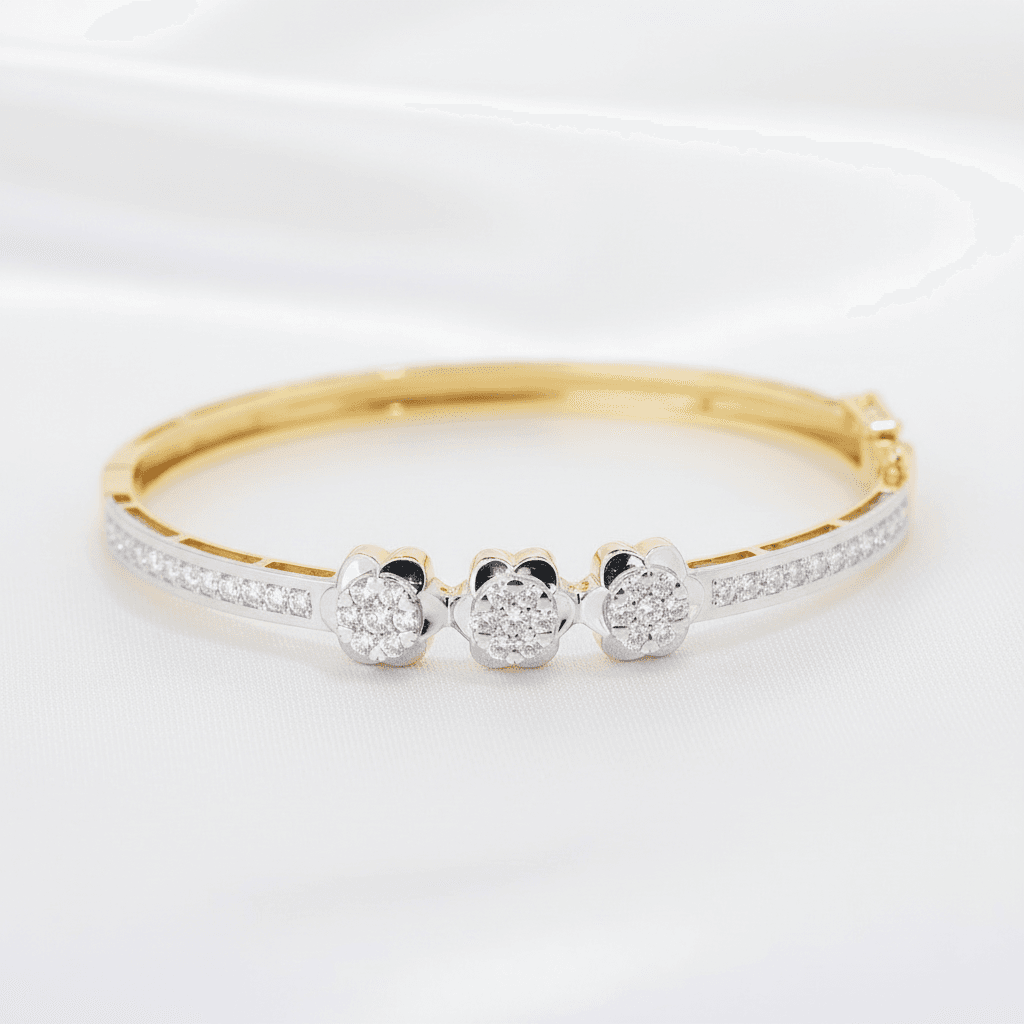Triple Flower Diamond Bangle