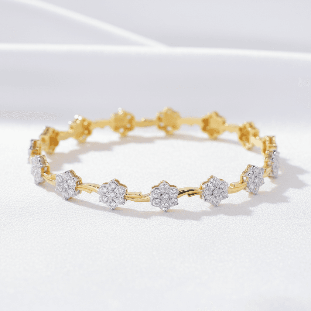 Flower Station Diamond Bangle