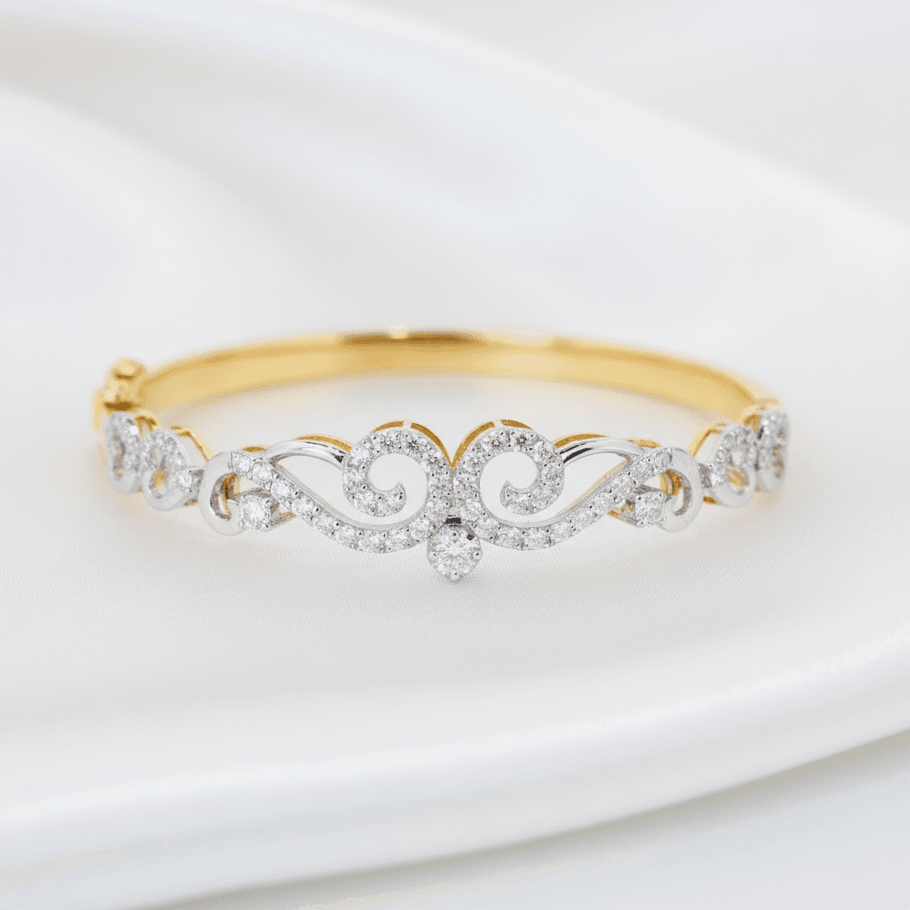 Tiara Scroll Diamond Bangle
