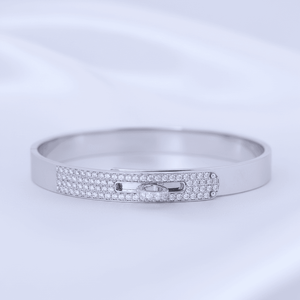 White Gold Sliding Diamond Bangle