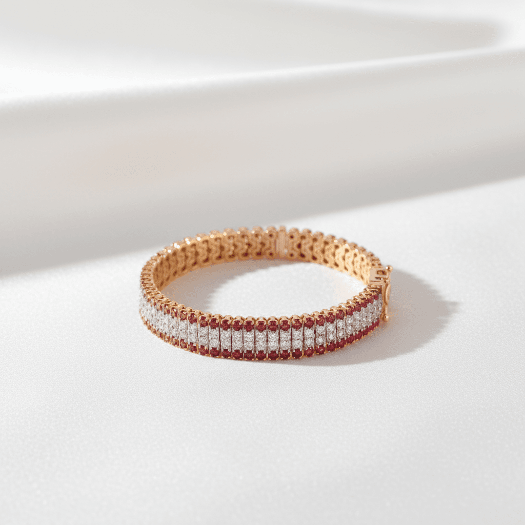 Ruby Diamond Tennis Bracelet