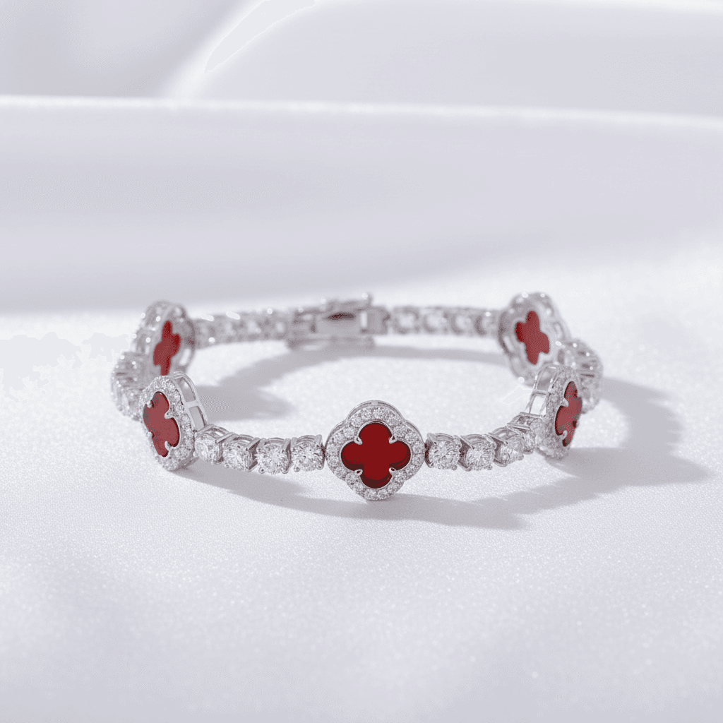 Red Clover Diamond Bracelet