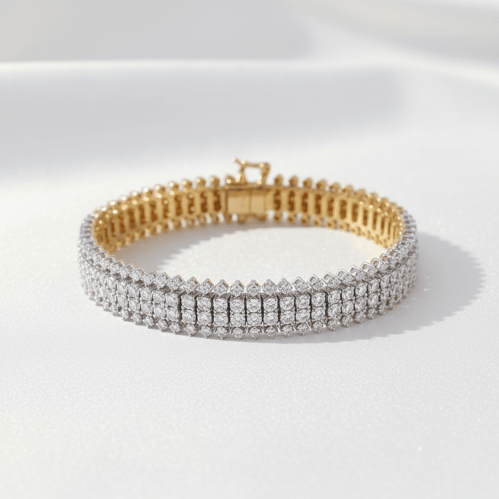 Multi-Row Diamond Tennis Bracelet