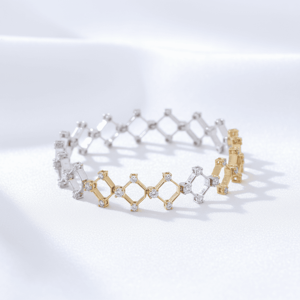 Honeycomb Geometric Diamond Bracelet