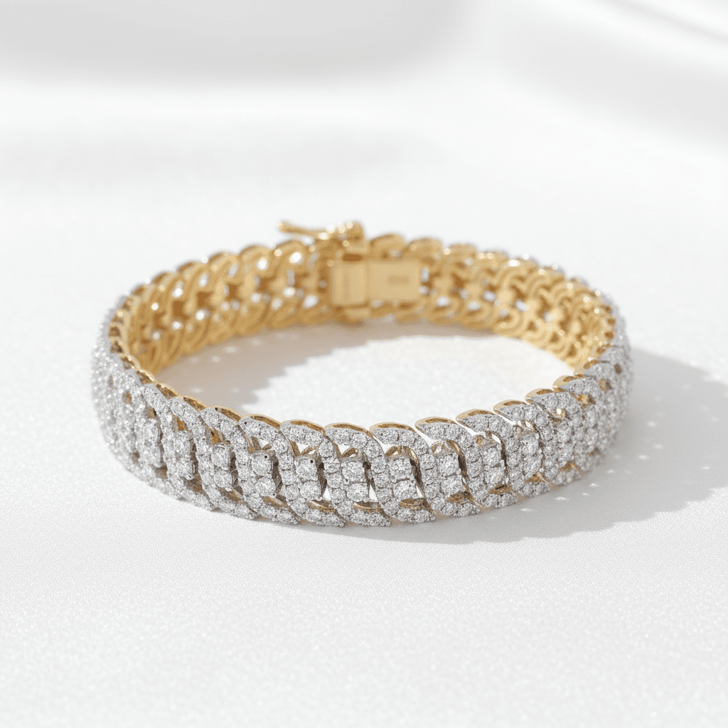 Iced Out Cuban Link Diamond Bracelet