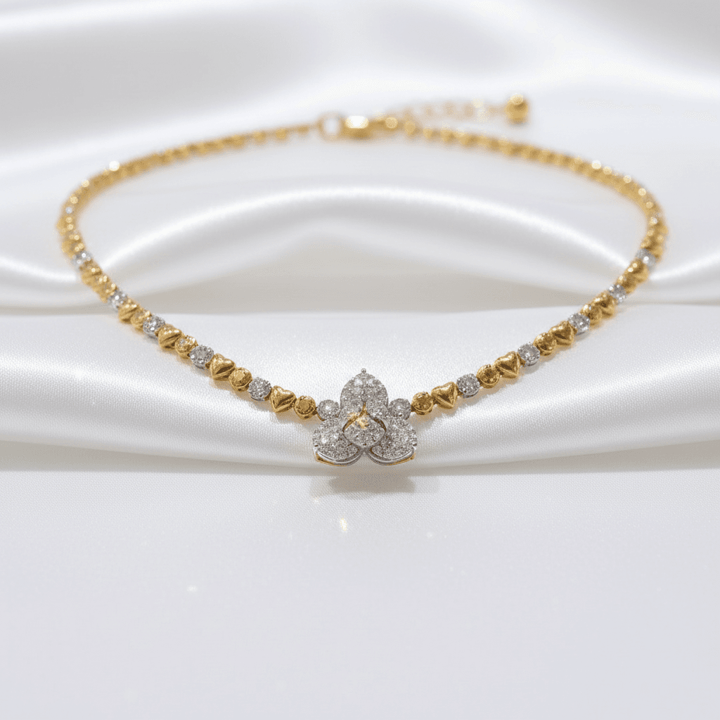 Two-Tone Gold & Diamond Butterfly Pendant Necklace