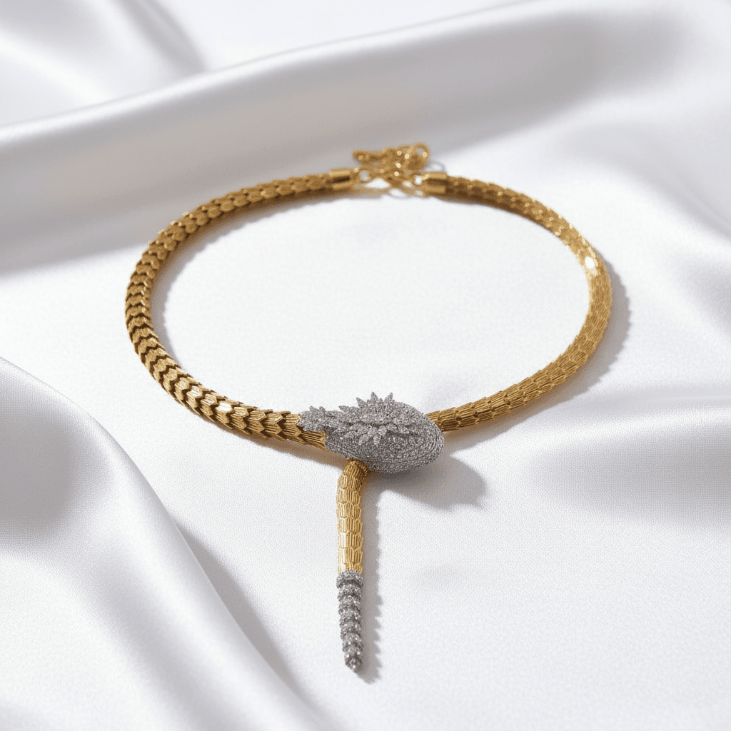 Gold Braided Diamond Necklace