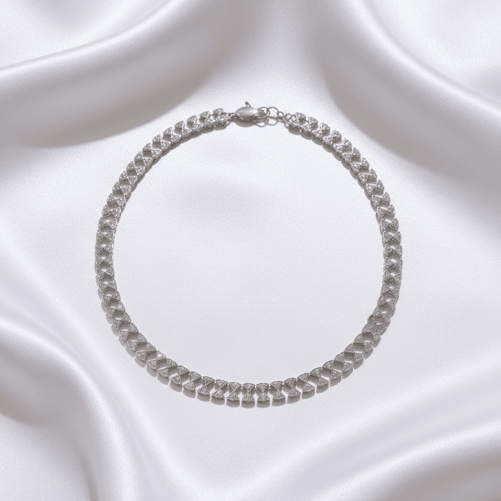 Diamond X Pattern Choker Necklace