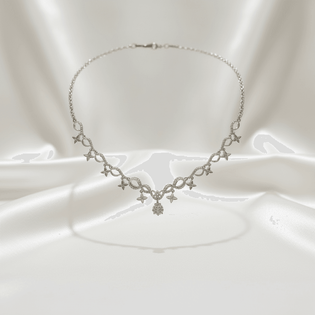 Diamond Necklace with Star Charms