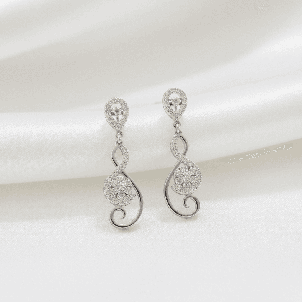 Infinity Swirl Diamond Drop Earrings