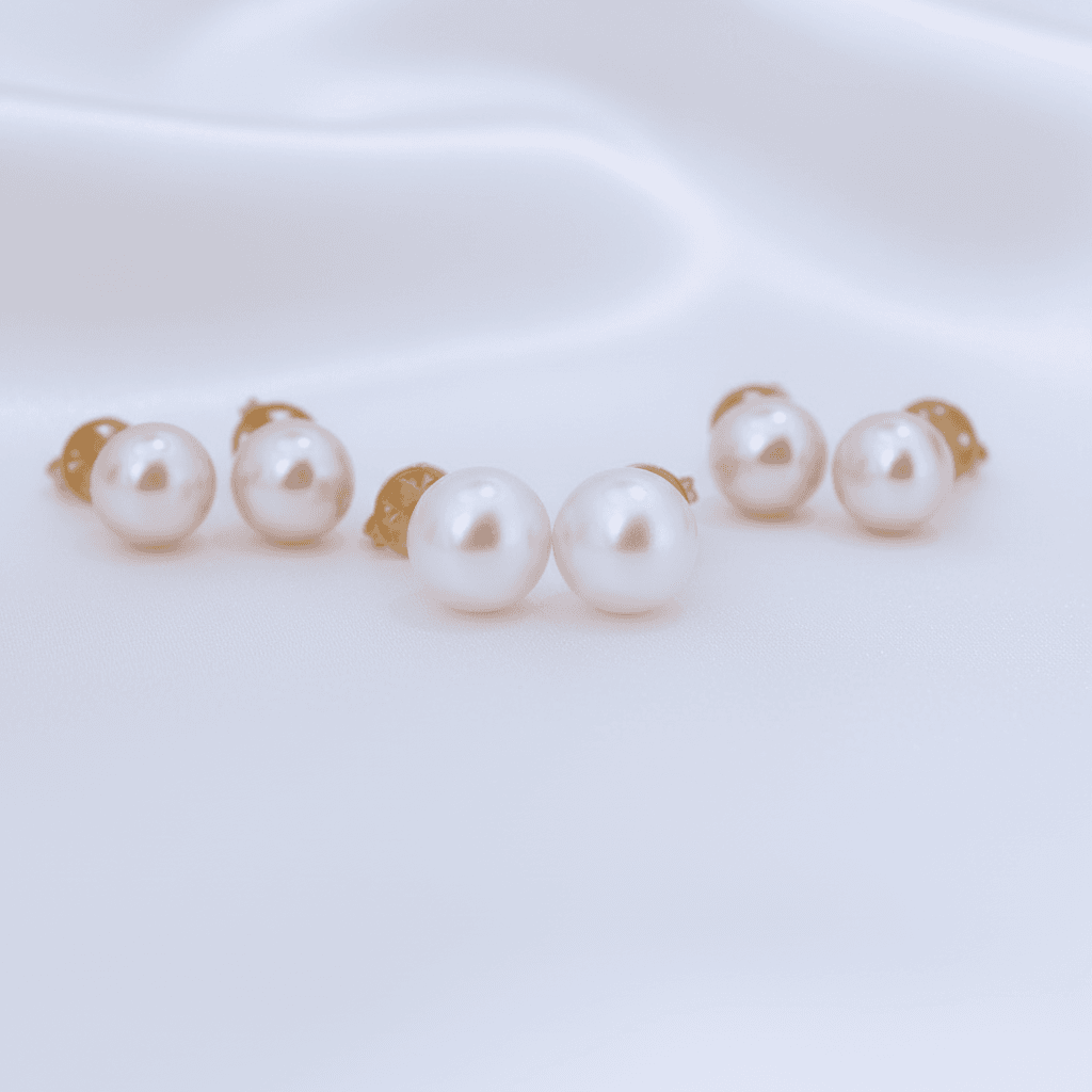 Pearl Stud Earrings Set (3 Pairs)