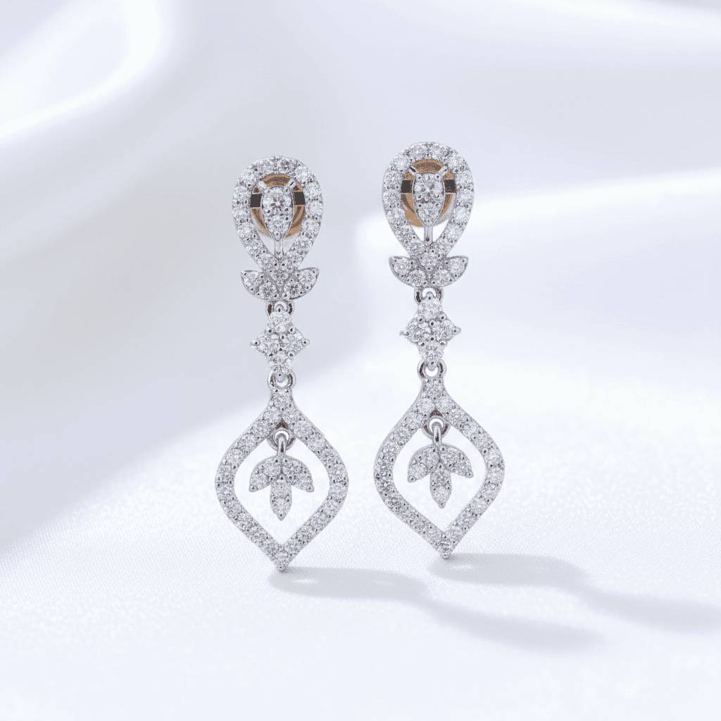 Vintage Chandelier Diamond Drop Earrings