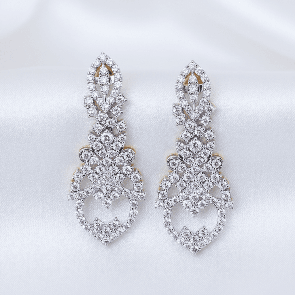 Marquise Cluster Chandelier Diamond Drop Earrings