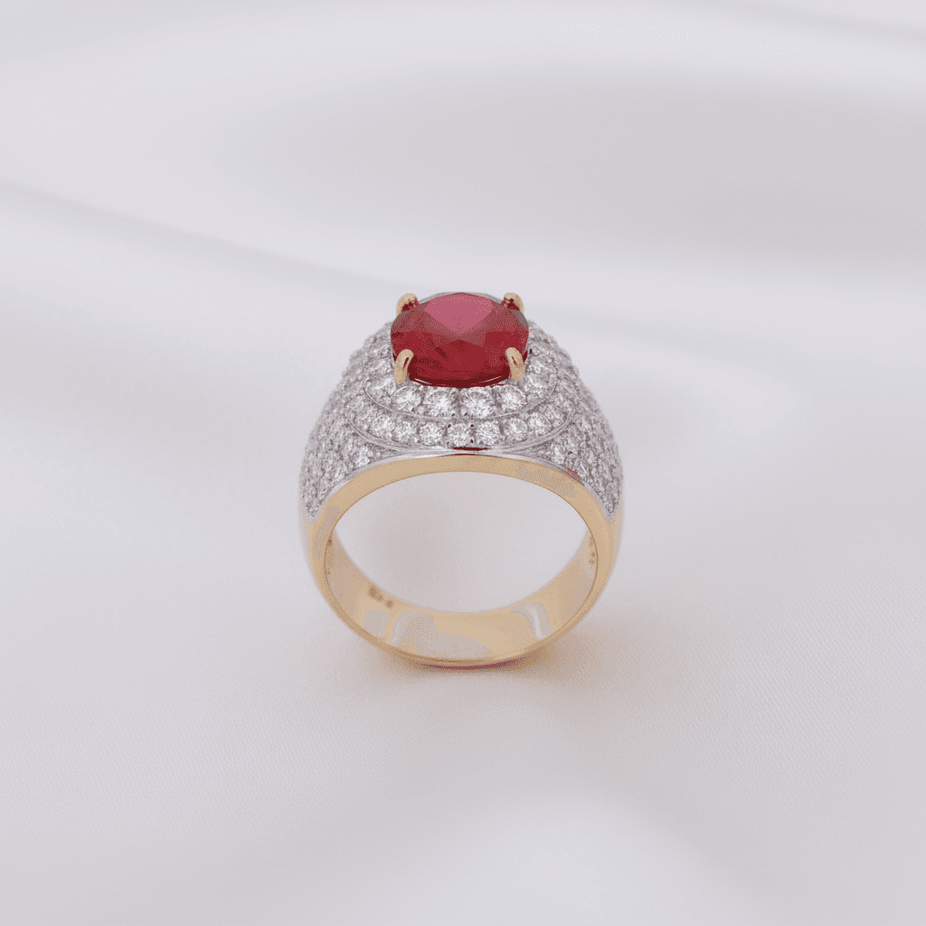 Men's Ruby Pave Cocktail Ring