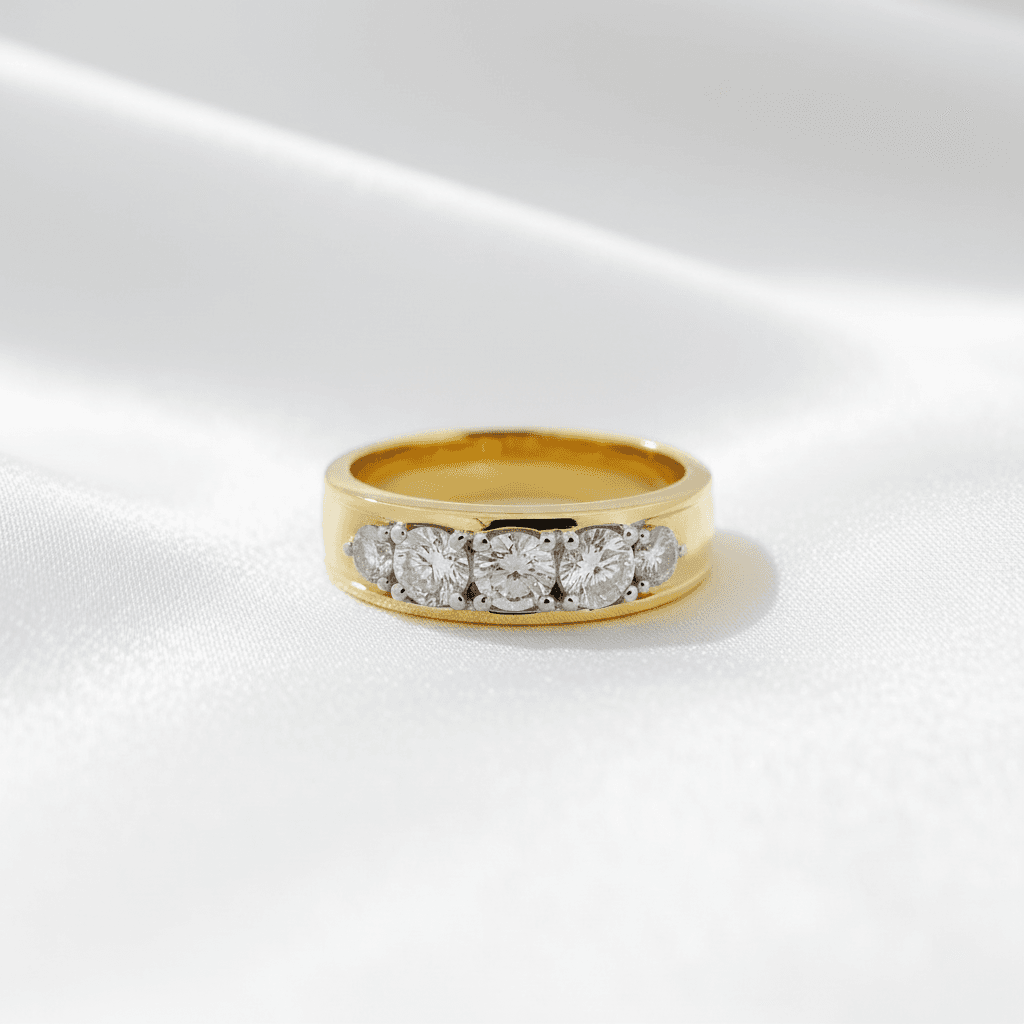 Men's Five Stone Diamond Band Ring