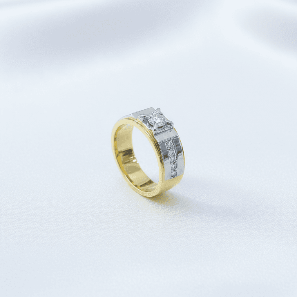Men's Two-Tone Solitaire Diamond Ring