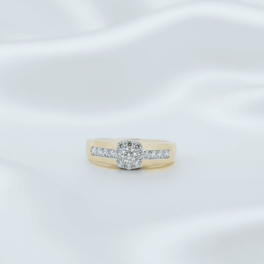 Men's Cushion Halo Diamond Ring with Channel Band
