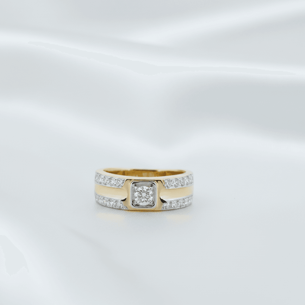 Men's Double Row Solitaire Diamond Band Ring