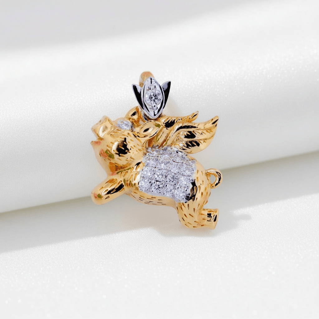 Pig Diamond Pendant