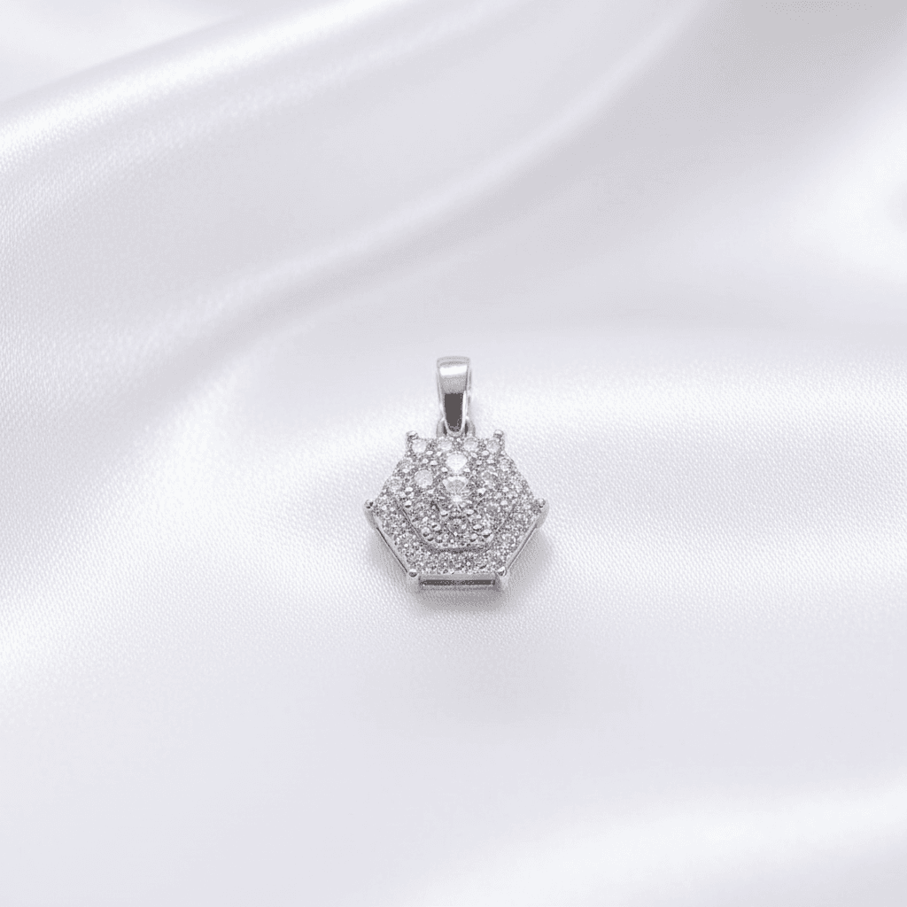 Hexagon Diamond Cluster Pendant
