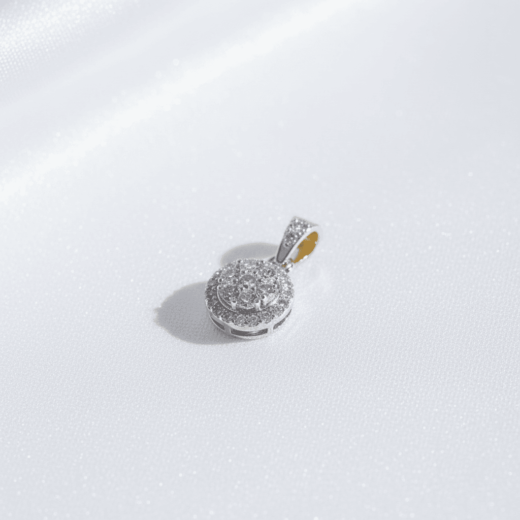 Round Double Halo Diamond Pendant