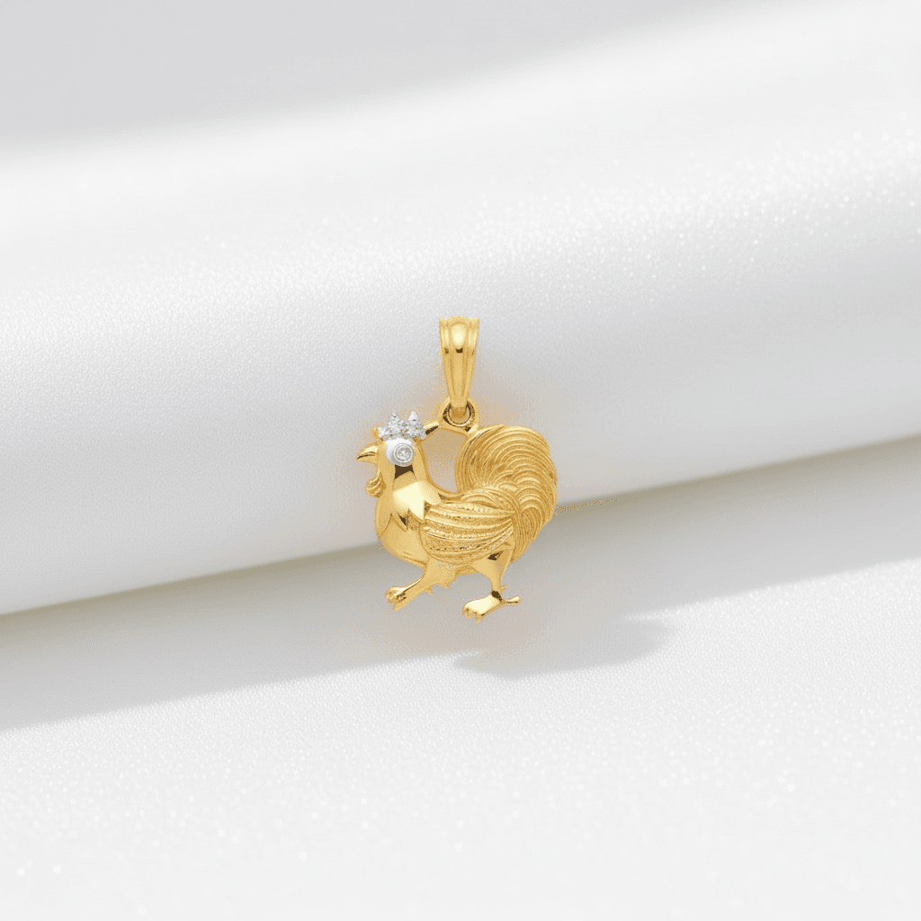Rooster Diamond Pendant