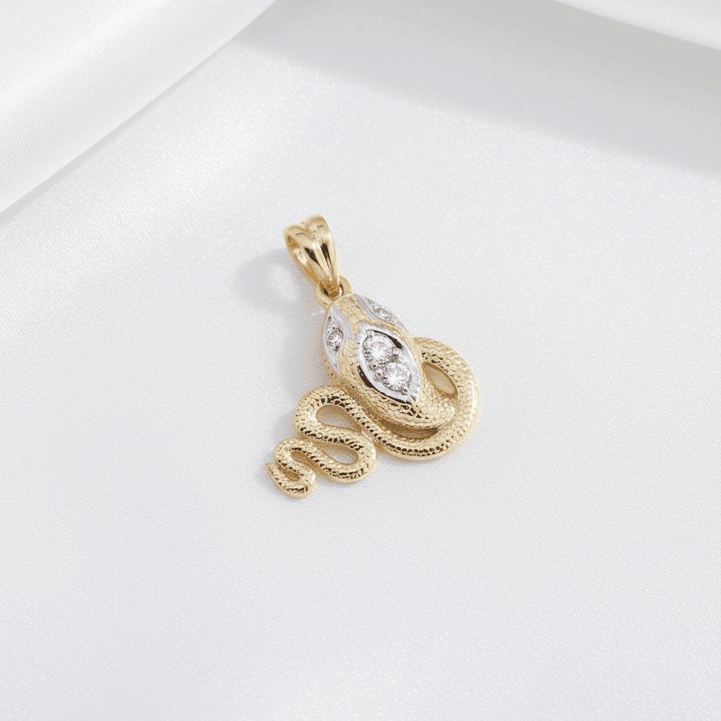 Gold Snake Diamond Pendant