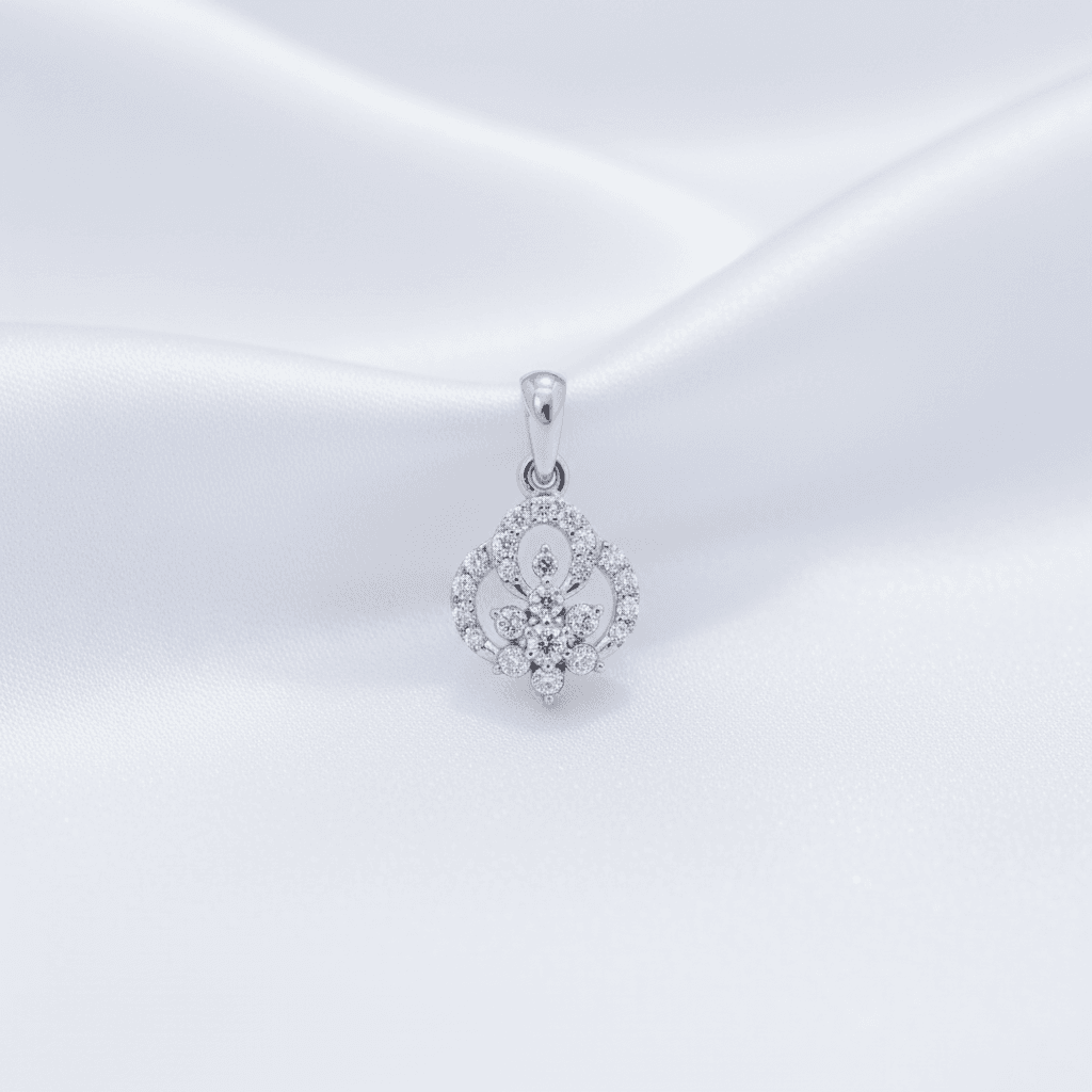 Floral Diamond Cluster Pendant